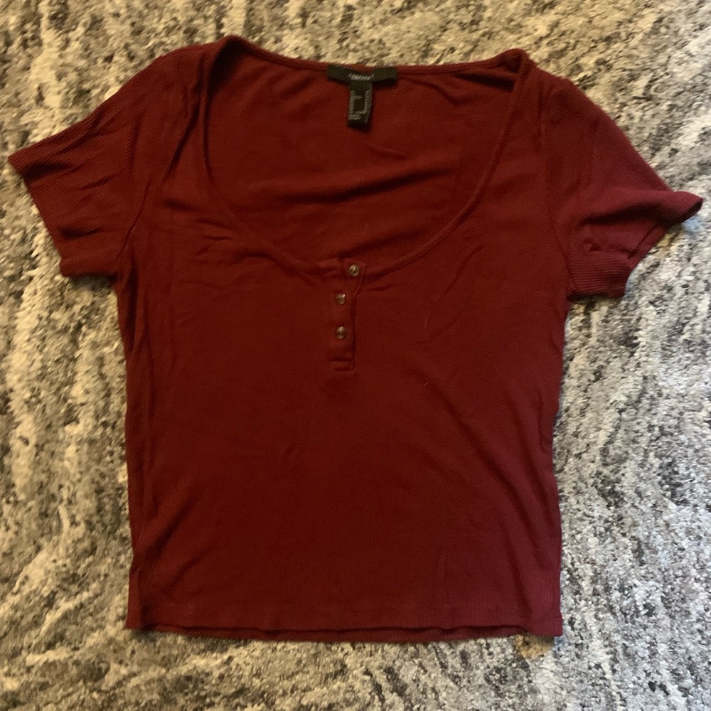 forever21 maroon crop top